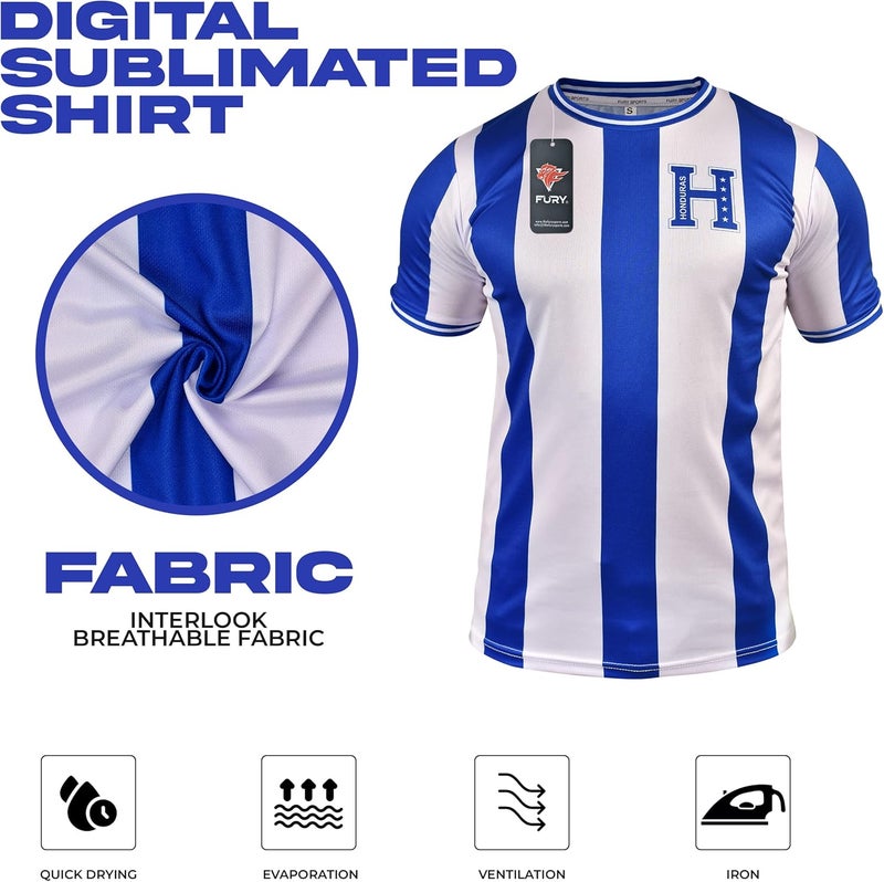 Fury Honduras Soccer Jersey - Honduras Shirt - Men/Women/Unisex - Image 3
